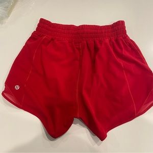 Lululemon Dark Red Hotty Hot Short High Rise Long 4”